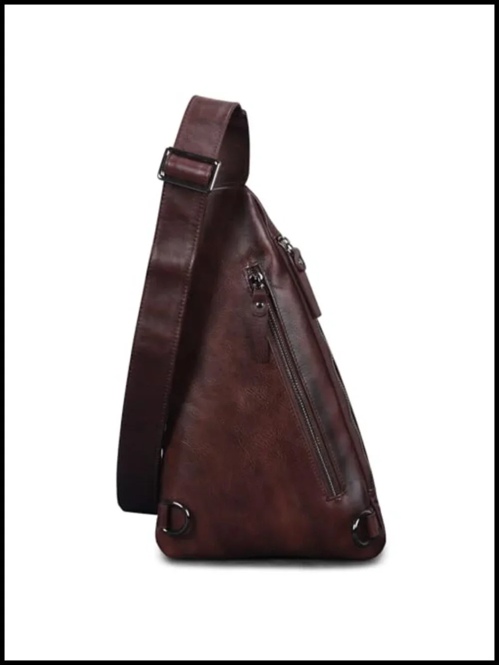Leather Sling Bag Crossbody Backpack Adjustable Strap Unisex